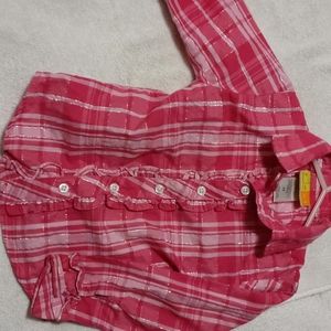 Pink plaid button up shirt
